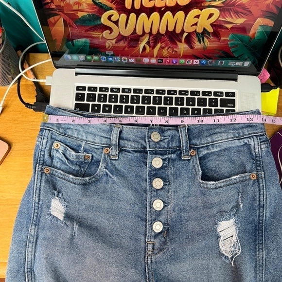 Gap Button Fly Distressed Western Coquette Chic Rodeo Cowgirl Denim Shorts Sz 26 - Picture 4 of 7